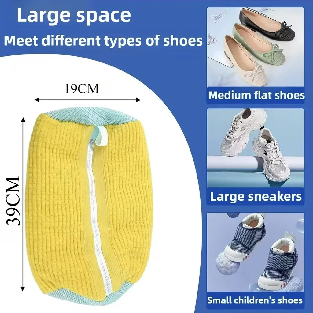 Heavy-Duty Mesh Shoe Laundry Bag with Zipper – Machine-Wash Protector for Sneakers, Trainers & Casual Shoes | Reusable Washer-Safe Shoe Bag
