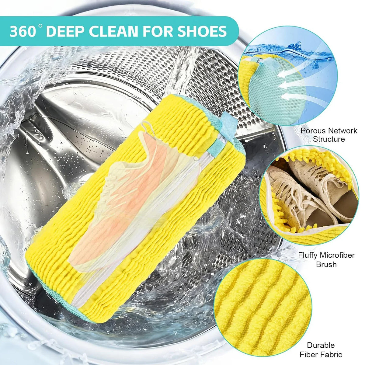 Heavy-Duty Mesh Shoe Laundry Bag with Zipper – Machine-Wash Protector for Sneakers, Trainers & Casual Shoes | Reusable Washer-Safe Shoe Bag