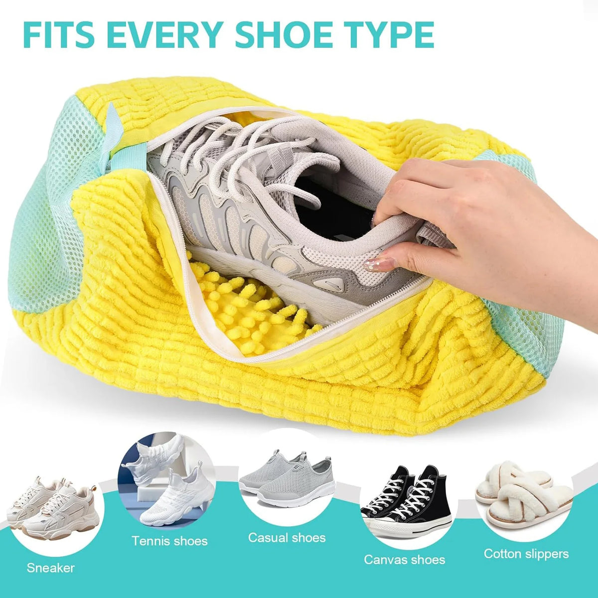 Heavy-Duty Mesh Shoe Laundry Bag with Zipper – Machine-Wash Protector for Sneakers, Trainers & Casual Shoes | Reusable Washer-Safe Shoe Bag
