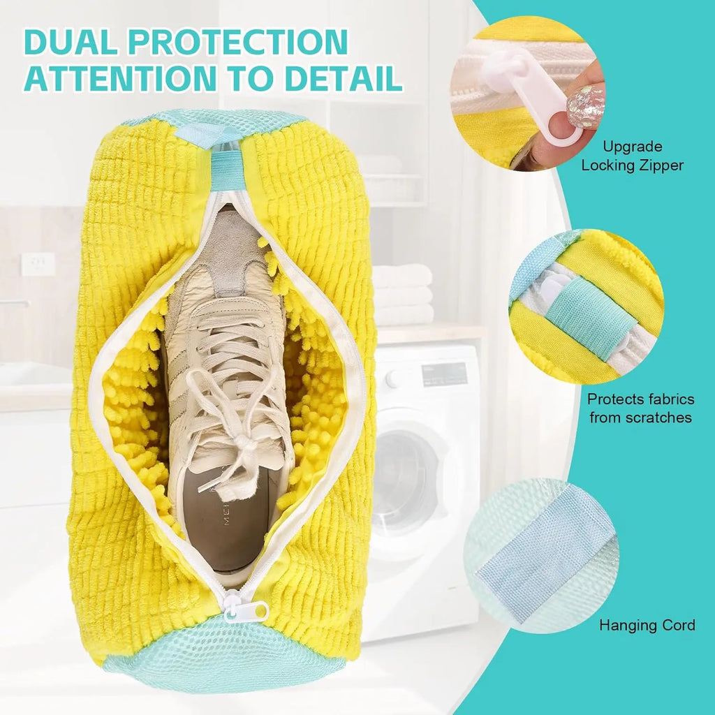 Heavy-Duty Mesh Shoe Laundry Bag with Zipper – Machine-Wash Protector for Sneakers, Trainers & Casual Shoes | Reusable Washer-Safe Shoe Bag