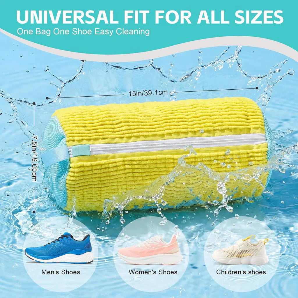 Heavy-Duty Mesh Shoe Laundry Bag with Zipper – Machine-Wash Protector for Sneakers, Trainers & Casual Shoes | Reusable Washer-Safe Shoe Bag