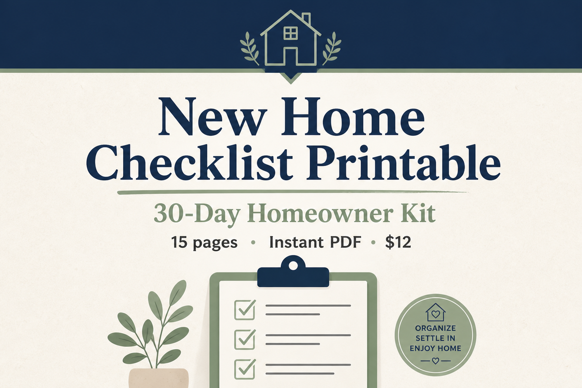 New Home Checklist Printable
